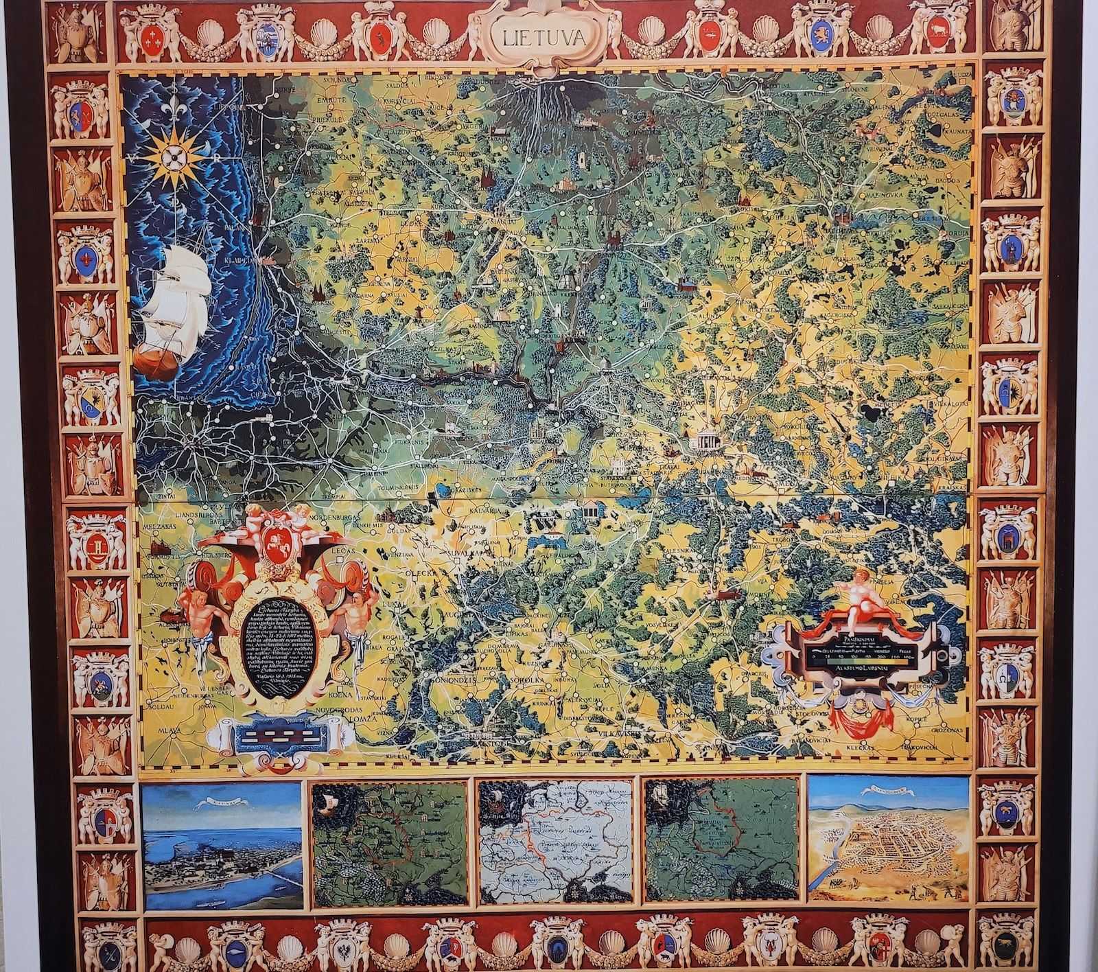 Iliustruotas lietuvos žemėlapis