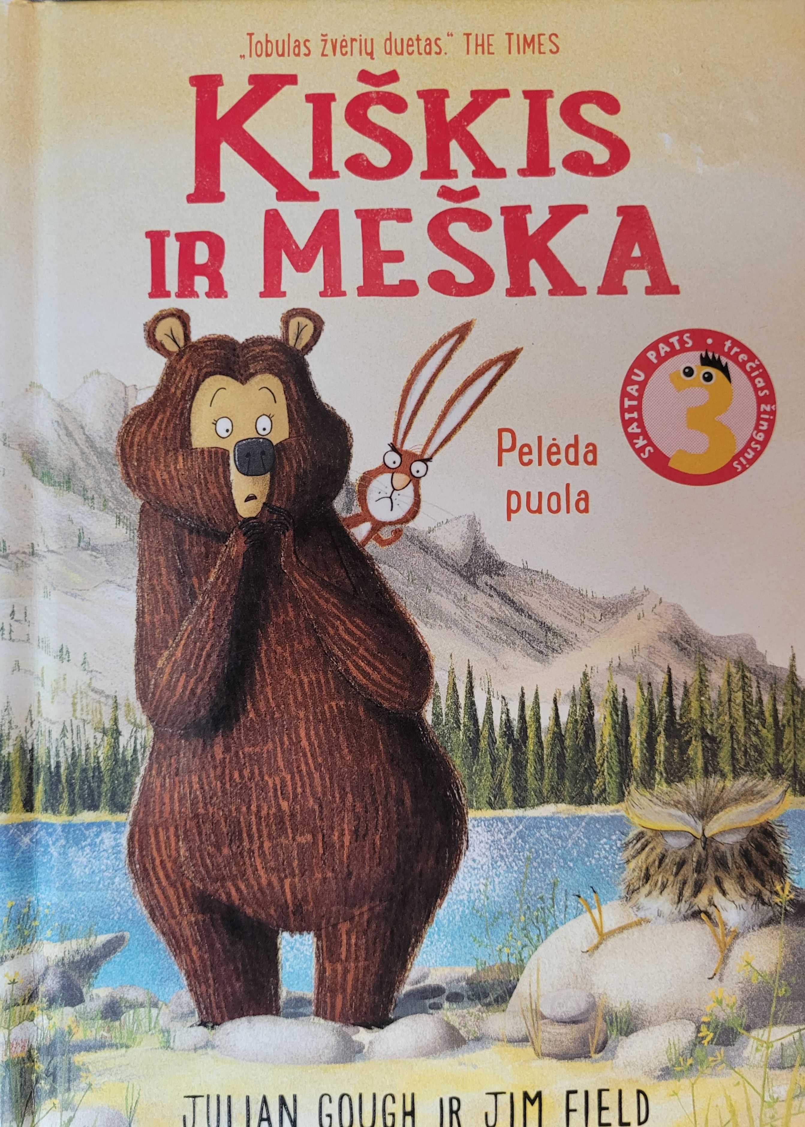 Kiškis ir meška. pelėda puola